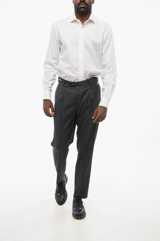 Pantaloni ad 1 Pince in Lana Vergine