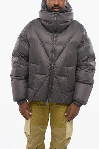 Hooded DOUBLE Down Jacket with Front Zip