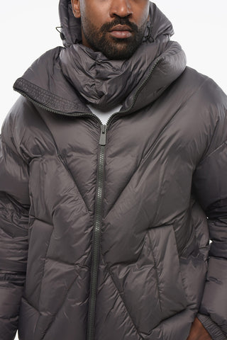 Hooded DOUBLE Down Jacket with Front Zip