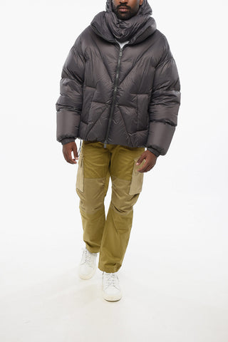 Hooded DOUBLE Down Jacket with Front Zip