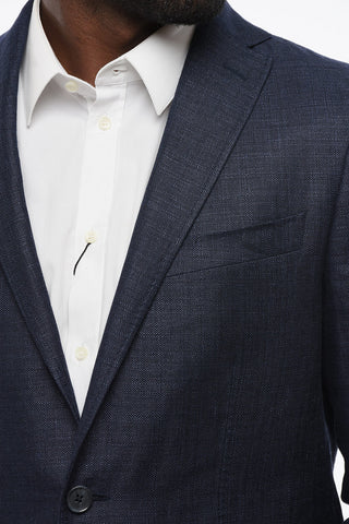 CC COLLECTION Virgin Wool and Linen Two-Button Unlined Blazer