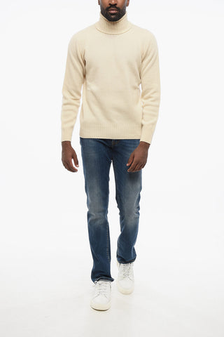 Mixed Cashmere High-Neck Sweater