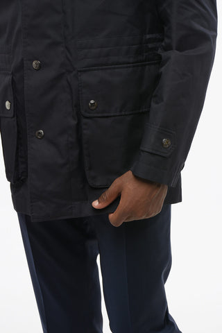 Cotton Blend Windbreaker With Breast Pocket