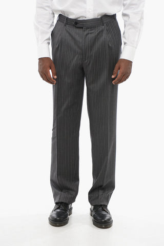 Virgin Wool Pinstriped Trousers MANTUA