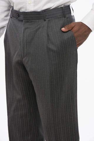 Virgin Wool Pinstriped Trousers MANTUA
