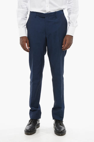 CC COLLECTION Hosen aus Leinenmischung mit gewelltem Saum
