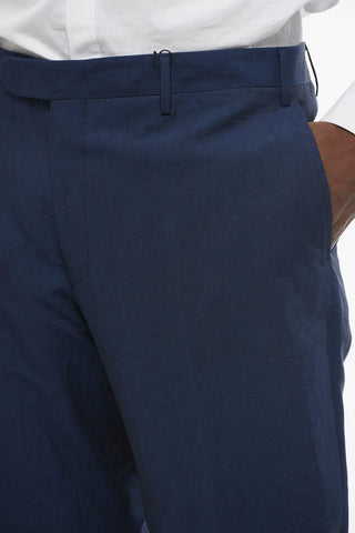 CC COLLECTION Hosen aus Leinenmischung mit gewelltem Saum
