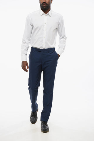 CC COLLECTION Hosen aus Leinenmischung mit gewelltem Saum