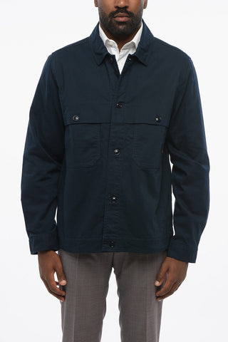 Solid-Color Utility Overshirt