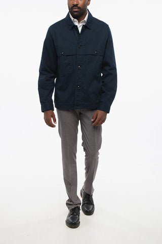 Solid-Color Utility Overshirt