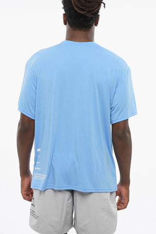 SWIM T-Shirt Girocollo Dri-Fit in Tinta Unita con Logo Stampato