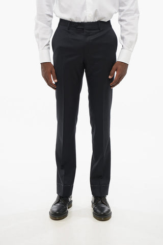 Wool Twill Trousers LEADER with Belt Loops