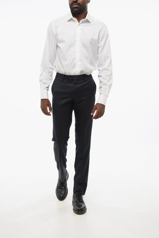Wool Twill Trousers LEADER with Belt Loops