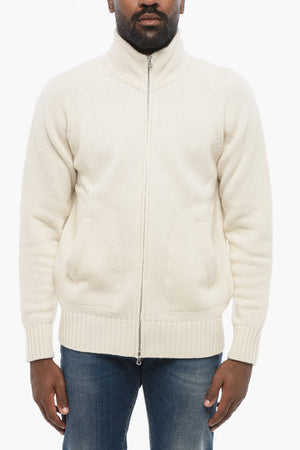 Maglia Mock Neck in Lana Vergine con Zip Frontale