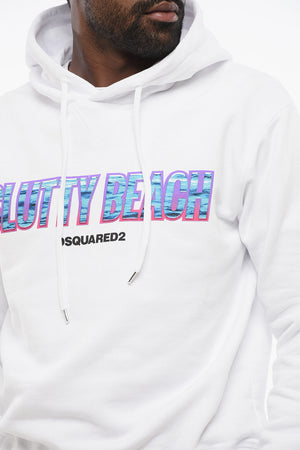 Felpa Hoodie in Cotone con Stampa Frontale