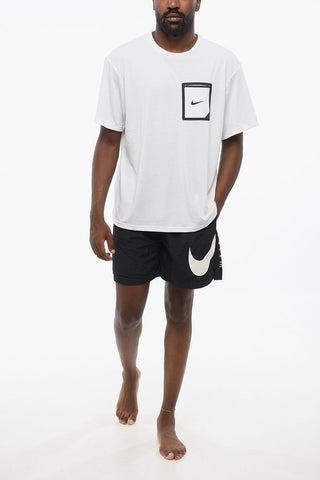 SWIM Crewneck T-Shirt With Contrast Print And Pocket