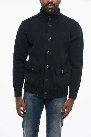 Cardigan aus Schurwolle mit Pattentaschen