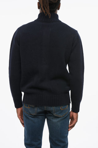 Virgin Wool Cardigan with Flap Pockets
