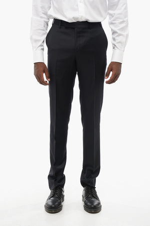 BI ELASTIC Virgin Wool Trousers with Concealed Closure