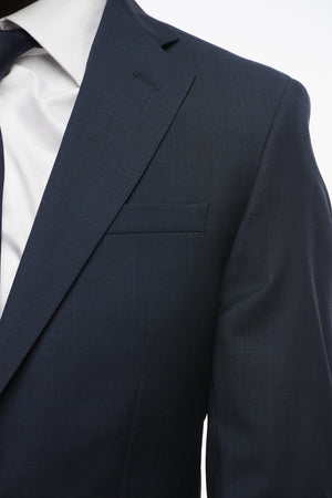 CC COLLECTION 투 버튼 체크 무늬 수트 투 벤트 클래식 라펠