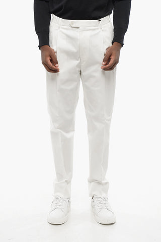CC COLLECTION Double-pleated Cotton Blend Pants