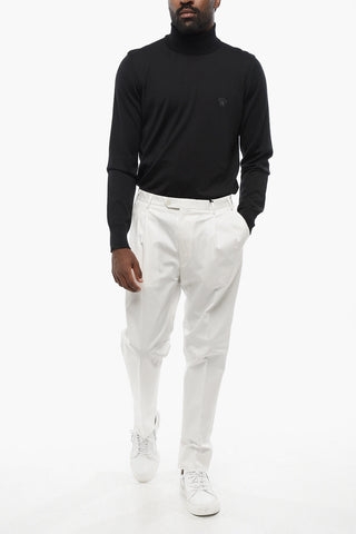 CC COLLECTION Double-pleated Cotton Blend Pants