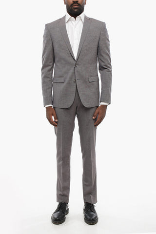 CC COLLECTION Virgin Wool RESET 2-Button Suit with Micro Houndstooth Motif