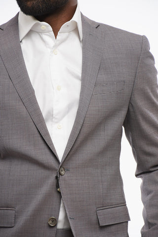CC COLLECTION Virgin Wool RESET 2-Button Suit with Micro Houndstooth Motif