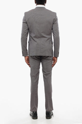 CC COLLECTION Virgin Wool RESET 2-Button Suit with Micro Houndstooth Motif