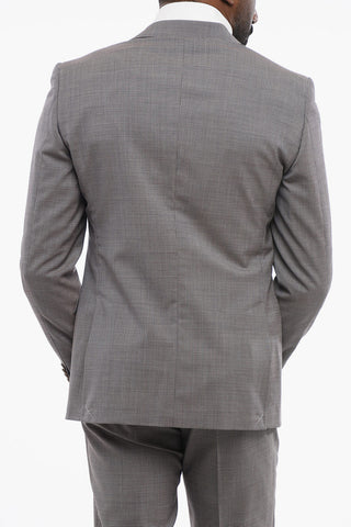 CC COLLECTION Virgin Wool RESET 2-Button Suit with Micro Houndstooth Motif
