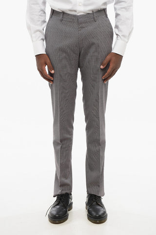 CC COLLECTION Virgin Wool RESET 2-Button Suit with Micro Houndstooth Motif