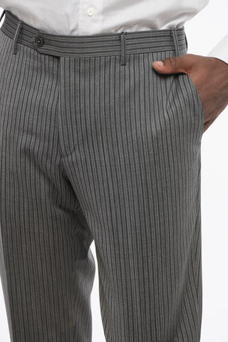 CODE Nadelstreifenhose aus Schurwolle mit Gürtelschlaufen