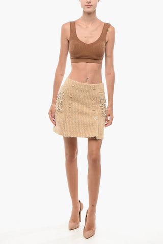 Crop Top in Maglia a Costine
