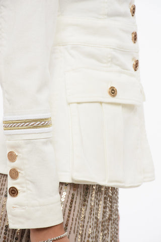 Denim Safari Jacket with Lurex Details