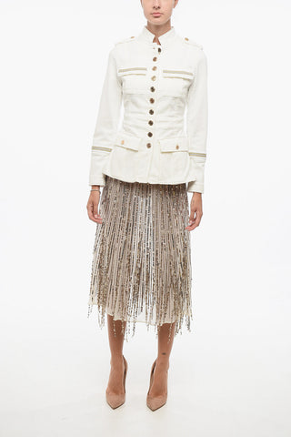 Denim Safari Jacket with Lurex Details