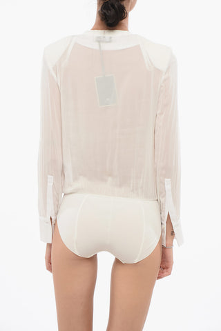 Wrap Blouse with Bodysuit Design