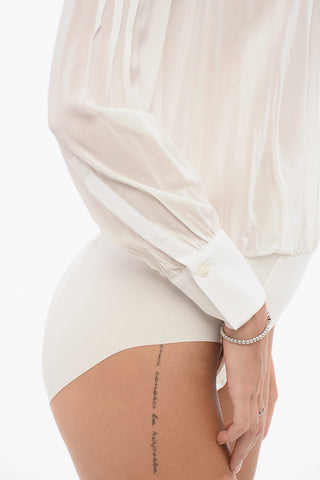 Wrap Blouse with Bodysuit Design