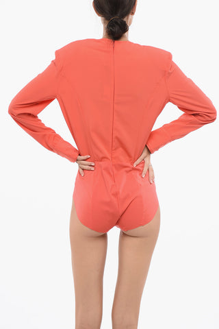 Drapierter Body mit tiefem Ausschnitt