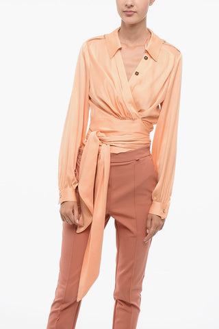 Blusa in Seta con Dettaglio da Allacciare