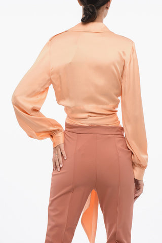 Blusa in Seta con Dettaglio da Allacciare