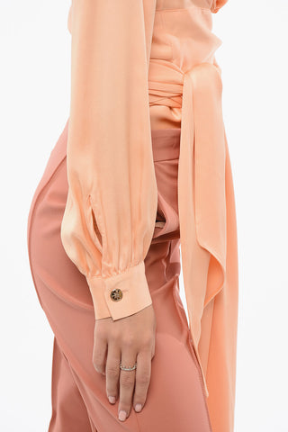 Blusa in Seta con Dettaglio da Allacciare