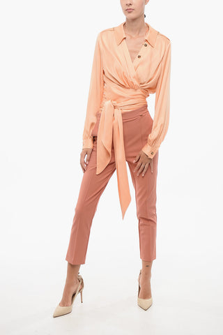 Blusa in Seta con Dettaglio da Allacciare