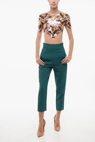 Hoch taillierte Hose mit Schnürdetail
