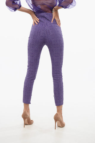 Slim-Fit-Hose aus Spitze mit Knöpfen