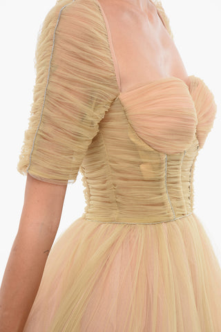 Vestito Svasato in Tulle con Zip Posteriore