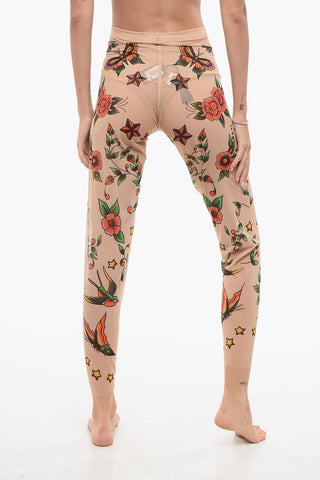 Leggings Trasparenti con Stampe Tatoo