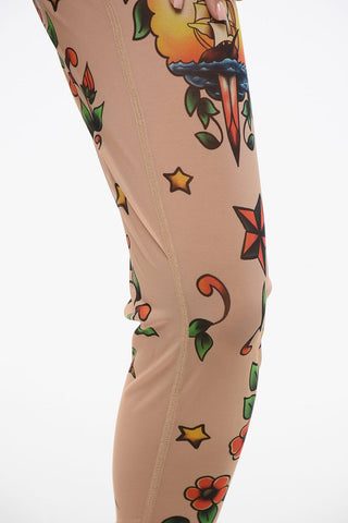Leggings Trasparenti con Stampe Tatoo