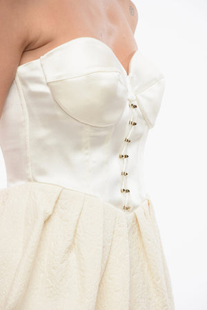 Minidress Svasato con Bustier in Satin