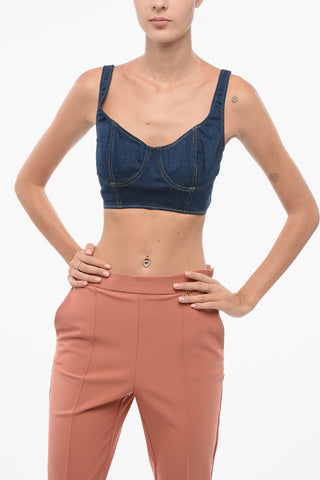 Top Bustier in Denim Lavaggio Scuro
