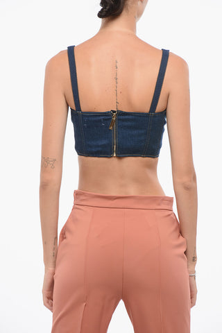 Top Bustier in Denim Lavaggio Scuro